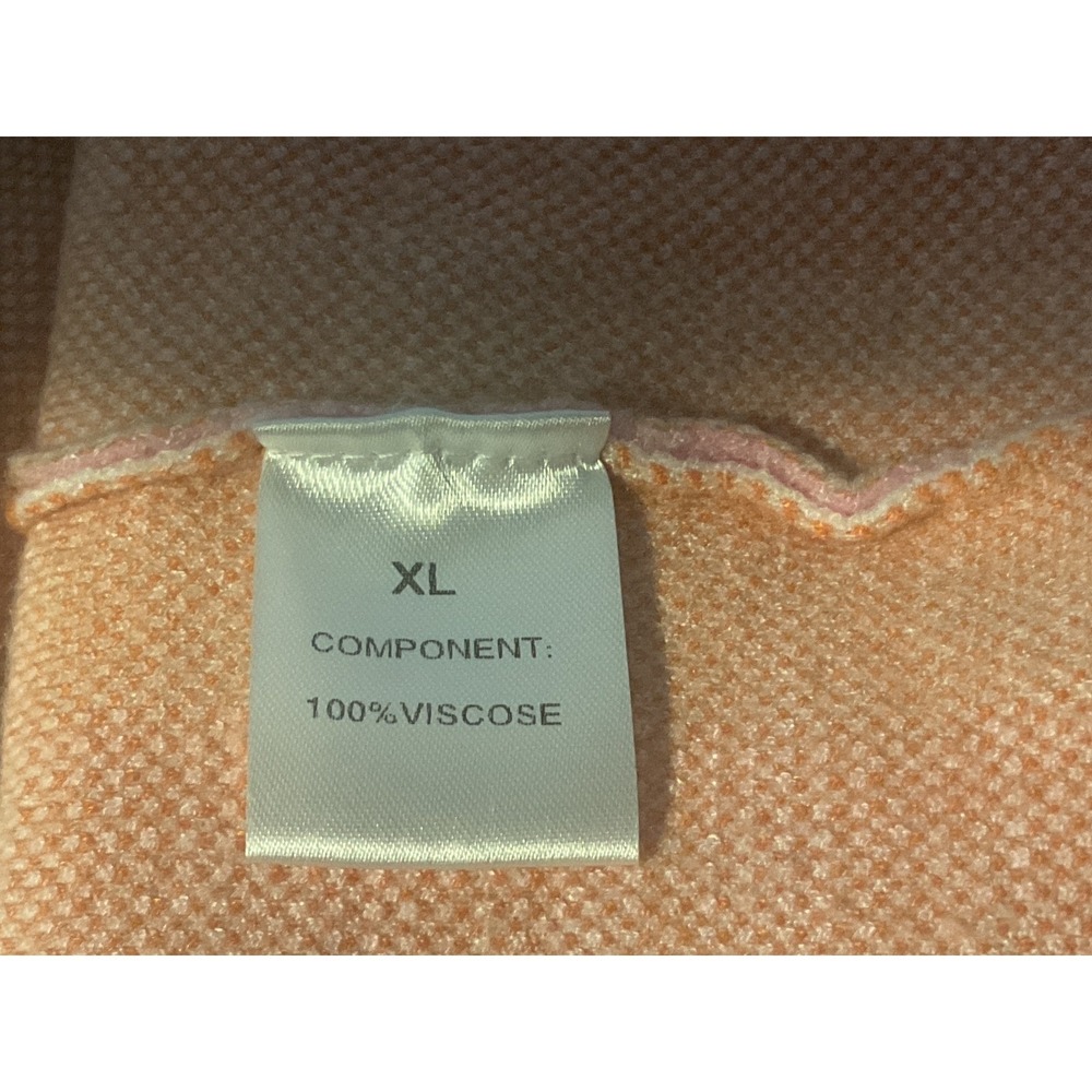 Womens Multi Color Checkerboard Knit Top Short Sleeve Viscose Sweater XL Retro - Picture 6 of 6